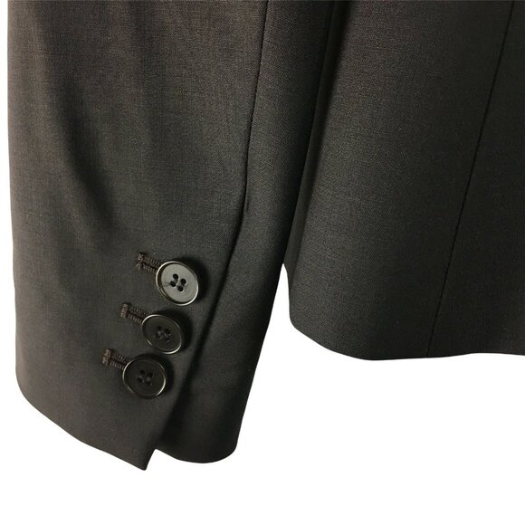 Theory Womens Fitted Wool Blazer Smokey Gray Lined Pockets One Button Size 0 u - Picture 4 of 11